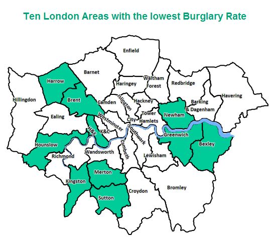 London Areas With Lowest Burglary Rate 